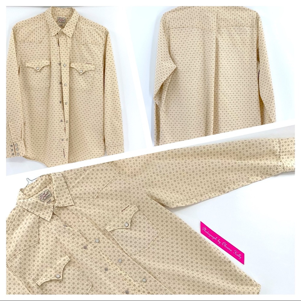 LUCKY BRAND Western Snaps Up Shirt Large Vintage